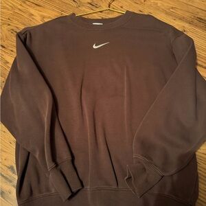 Nike Brown Sweatshirt with White Logo